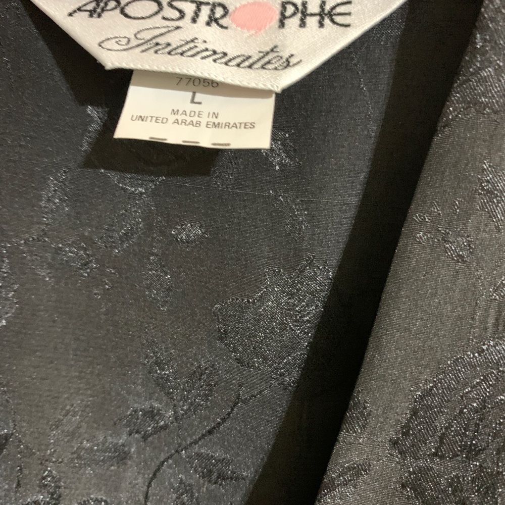 Apostrophe Black Satin Robe